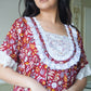 Roshan WOMEN JALABIYA Lace & Stone Design on chest half Sleeves Jalabiya